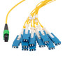 MPO APC w/o Pins to 10xSN (20 strand) UPC Cable Assembly, Single Mode, Riser Rated, 5 Meter