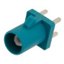 FAKRA Plug Connector Solder Attachment Thru Hole PCB, Water Blue Color