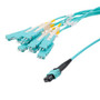 MPO PC w/o Pins to 10xSN (20 strand) UPC Cable Assembly, Multimode OM3, Riser Rated, 15 Meter