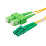Fiber Optic Patch Cable LC/APC to SC/APC Duplex 9/125 single mode OS2 LSZH, 5 meter