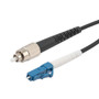 Fiber Optic Patch Cable FC/UPC to LC/UPC Simplex 9/125 SMF G.652.D 3.0mm Black, (LSZH) w/ internal spiral armor, 5 meter