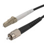 Fiber Optic Patch Cable FC/UPC to LC/UPC Simplex 50/125 OM3 MMF 3.0mm Black, (LSZH) w/ internal spiral armor, 10 meter