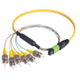 MPO Male to 6x ST Fan-out, 6 Fiber Ribbon, 9/125 Singlemode, OFNR Jacket, Yellow, 10.0m