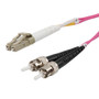 Fiber Optic Patch Cable LC to ST Duplex 50/125 multimode OM4 OFNP, 15 meter