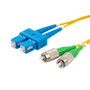 Fiber Optic Patch Cable FC/APC to SC/UPC Duplex 9/125 single mode OS2 OFNP, 10 meter