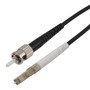 Fiber Optic Patch Cable LC/UPC to ST/UPC Simplex 50/125 OM4 MMF 3.0mm Black, (LSZH) w/ internal spiral armor, 10 meter