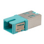 Fiber Coupler, SC/SC Simplex, White Internal Shutter, Side Spring, No Flange, Aqua