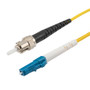LC/ST 9/125 Single mode Simplex Fiber Patch Cable, OS1, 1 Meter