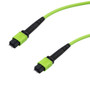 MPO w/ pins to MPO w/ pins, 24 fiber,Type B,OM5 50/125um Multimode, OFNR Jacket, Lime Green, 1 meter