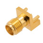RF PCB Connector, SMA, Female,  Up to 18 GHz, Edge Mount, Straight, 0.024 inch PCB Thickness, 0.020 inch pin diameter