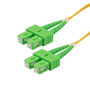 Fiber Optic Patch Cable SC/APC to SC/APC Duplex 9/125 single mode OS2 OFNP, 15 meter