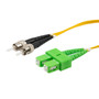 Fiber Optic Patch Cable SC/APC to ST/UPC Duplex 9/125 single mode OS2 OFNP, 15 meter