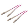 OM4 50/125, 100 Gig Multimode LSZH Fiber Cable, Dual LC / Dual LC, Magenta, 5.0m