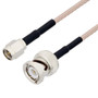 SMA Male to BNC Male Cable Assembly using RG-316 Coax, 3 FT with HeatShrink, LF Solder