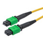 MPO w/ pins to MPO no pins, 24 Fiber, Type A, 9/125 SMF OS2, OFNP, 1 Meter