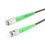 Fiber Optic Patch Cable FC/APC to ST/APC Simplex 9/125 SMF G.652.D 3.0mm Black, (LSZH) w/ internal spiral armor, 15 meter