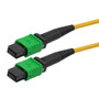 MPO no pins to MPO no pins, 24 Fiber, Type A, 9/125 SMF OS2, OFNR, 10 Meter