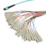 MPO w/ pins to SC Fan-out, 24 fiber round,OM3 50/125um Multimode, OFNR Jacket, Aqua, 0.5 meter