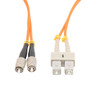 Fiber Optic Patch Cable FC/PC-SC/PC Duplex 100/140 Large Core Multimode Fiber 3.0mm PVC 1 m