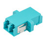 Fiber Optic Coupler, LC Duplex MultiMode, SC Footprint, Flange, Aqua
