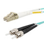 Fiber Optic Patch Cable LC to ST Duplex 50/125 multimode OM3 OFNP, 15 meter