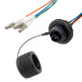 4 Channel TFOCA 2 Jam Nut Receptacle to LC/UPC, Multimode OM2, 7.5mm Tactical cable assembly, 1 meter, 18in (0.4572M) breakout