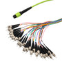 MPO w/ pins to ST Fan-out, 24 fiber round,OM4 50/125um Multimode, OFNR Jacket, Aqua, 1 meter