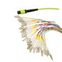 MPO w/ pins to LC Fan-out, 24 fiber round,OM5 50/125um Multimode, LSZH Jacket, Lime Green, 1 meter