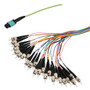 MPO w/ pins to ST Fan-out, 24 fiber round,OM5 50/125um Multimode, LSZH Jacket, Lime Green, 1 meter