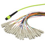 MPO w/ pins to SC Fan-out, 24 fiber round,OM5 50/125um Multimode, OFNR Jacket, Lime Green, 1 meter