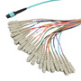 MPO w/ pins to SC Fan-out, 24 fiber round,OM4 50/125um Multimode, LSZH Jacket, Aqua, 1 meter