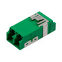 Fiber Coupler, LC/LC SlimLine Duplex, Translucent Internal Shutter, Vertical Spring, High Density Reduced Height, No Flange, Green