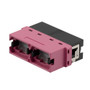 MPO Duplex Coupler, Translucent Internal Shutter, Key Up-Key Down, Black/Heather Violet