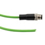 IP67 Waterproof M12 3 Position A-code Sensor Actuator Signal Cable, Industrial Drag Chain PUR, 22AWG, Male to Open, Green, 3M