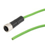 IP67 Waterproof M12 3 Position A-code Sensor Actuator Signal Cable, Industrial Drag Chain PUR, 22AWG, Female to Open, Green, 10M