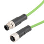 IP67 Waterproof M12 3 Position A-code Sensor Actuator Signal Cable, Shielded Industrial Drag Chain PUR, 22AWG, Male to Female, Green, 2M