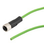 IP67 Waterproof M12 3 Position A-code Sensor Actuator Signal Cable, Shielded Industrial Drag Chain PUR, 22AWG, Female to Open, Green, 15M