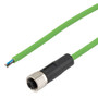 IP67 Waterproof M12 5 Position A-code Sensor Actuator Signal Cable, Industrial Drag Chain PUR, 22AWG, Female to Open, Green, 2M
