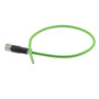 IP67 Waterproof M12 5 Position A-code Sensor Actuator Signal Cable, Industrial Drag Chain PUR, 22AWG, Female to Open, Green, 2M
