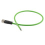 IP67 Waterproof M12 5 Position A-code Sensor Actuator Signal Cable, Shielded Industrial Drag Chain PUR, 22AWG, Female to Open, Green, 10M