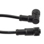 M12 5 Position A-code Female to Right Angle Female Sensor Signal Cable, Light Weight Plastic Nut, 22AWG, PVC, IP68 Waterproof, Black, 1M