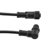 M12 5 Position A-code Female to Right Angle Male Sensor Signal Cable, Light Weight Plastic Nut, 22AWG, PVC, IP68 Waterproof, Black, 1M