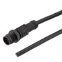 M12 5 Position A-code Male to Open Sensor Actuator Signal Cable, Light Weight Plastic Nut, 22AWG, PVC, IP68 Waterproof, Black, 1M