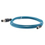 M8 4-Position Female to M12 4-Position Male IP67 A-Code Cable Assembly, Unshielded, 24 AWG, PUR Jacket, Blue, 3 Meter