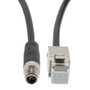 Category 6a Ethernet Economy M12 8 Position X code Cable, IP67 M12 Male to RJ45 Female Jack, 26AWG Shielded Outdoor VW-1 PVC Black, 1.0M