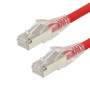 Category 6, Gigabit TAA Compliant Ethernet RJ45 Cable Assembly, 26AWG Stranded, SF/UTP Double Shielded Braid + Foil, LSZH, Red, 25F