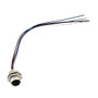 M12 Sensor 5 Pin B Code Female Receptacle, IP68 IP69K Rated, 60V, 4A, PG9 Front Panel Mount Style with 22AWG UL1061 PVC 0.2M Leads