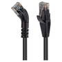 Category 6 45° Patch Cable, Straight/Right 45° Angle, Black 7.0 ft