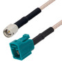 SMA Male to FAKRA Jack Cable Assembly using RG316-DS Coax, 4 FT with HeatShrink