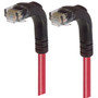 Category 6 LSZH Right Angle Patch Cable, Right Angle Down/Right Angle Down, Red, 30.0 ft